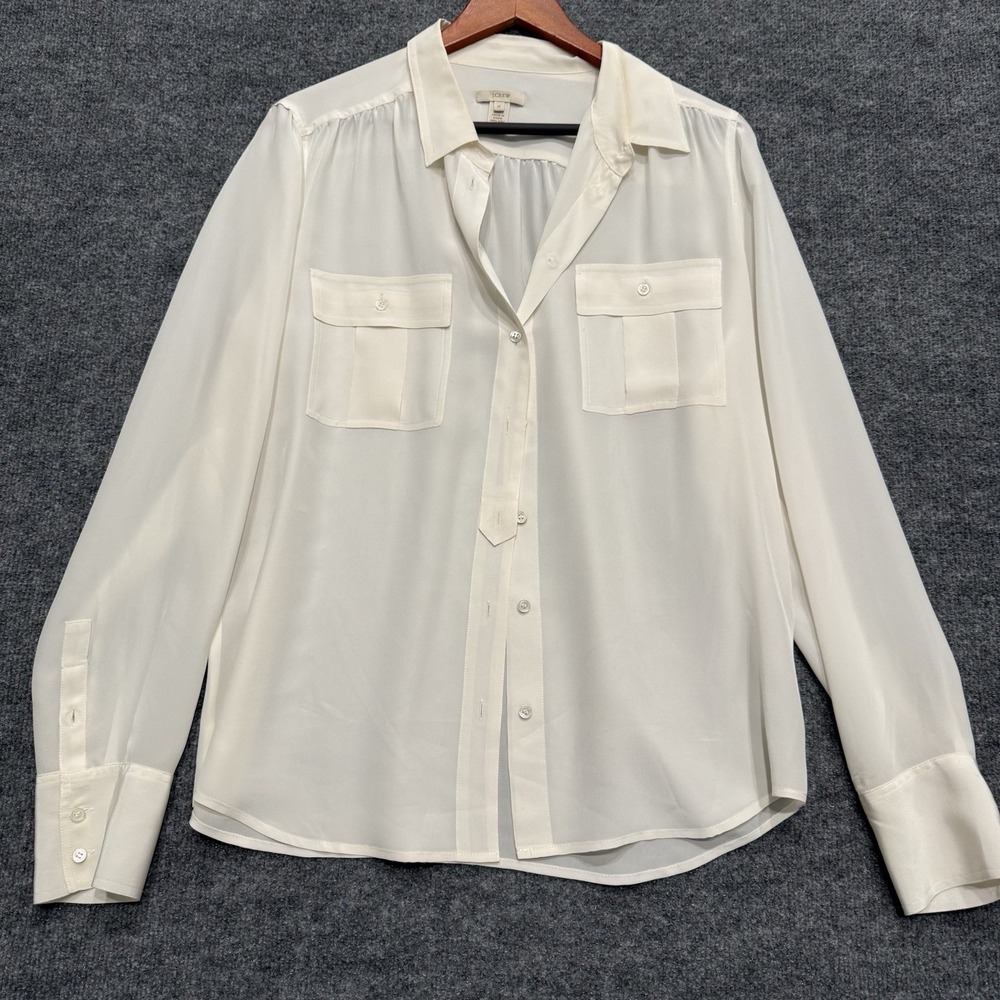 Women’s NWT Banana Republic Sheer Ivory Blouse Size S OVERSIZED